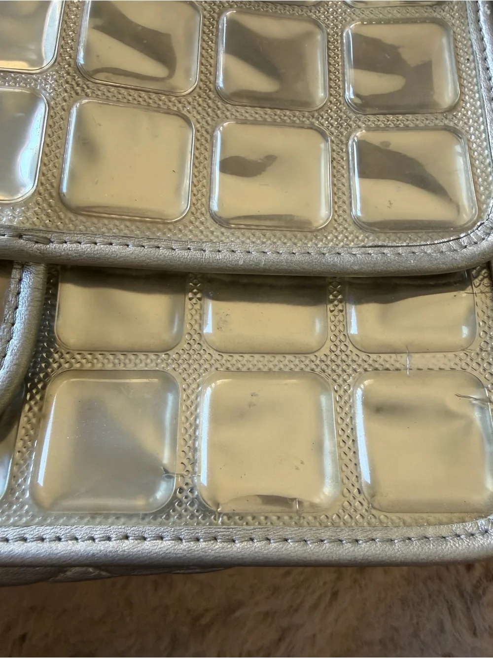 Chanel PVC with calfskin Ice Cube Flap bag medium in Silver 2008
